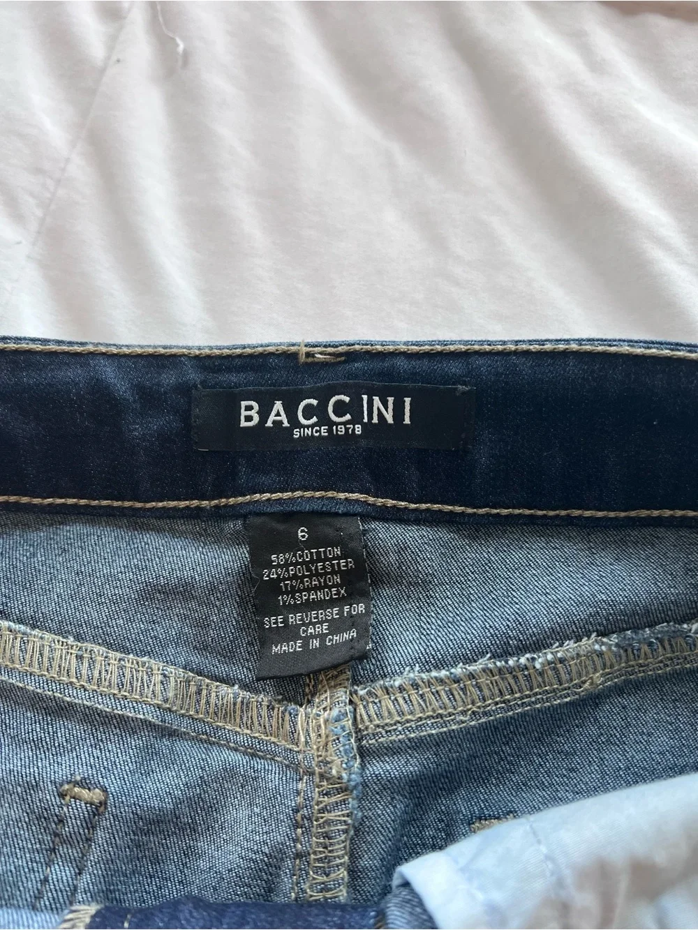 Baccini Denim Midi Skirt in Dark Blue - Picture 2 of 2